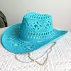New Straw Cowboy Hat -Ruslan Baginskiy  Women Same Chain with Naturalfreshwater Pearls and Blue Crystals | Luisaviaroma Hats2026