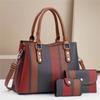 New Design Female Contrast Color Canvas Bag Style Women's Handbag Women's Atmosphere All-in-one Large Size Capacity Crossbody Bag