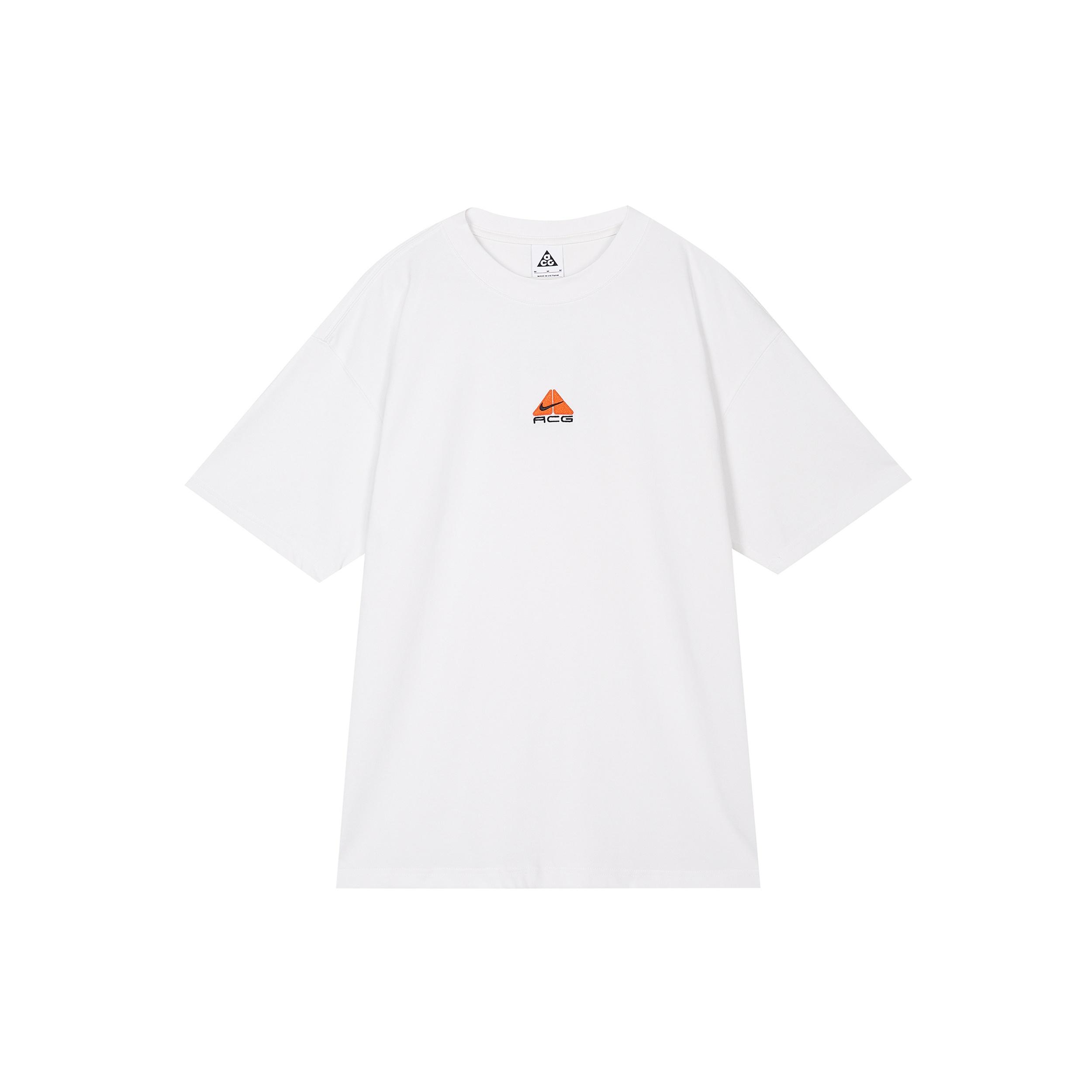 Nike ACG Logo Embroidered Pattern Loose Round Neck Short Sleeve White Men s DQ1815-121 XXL