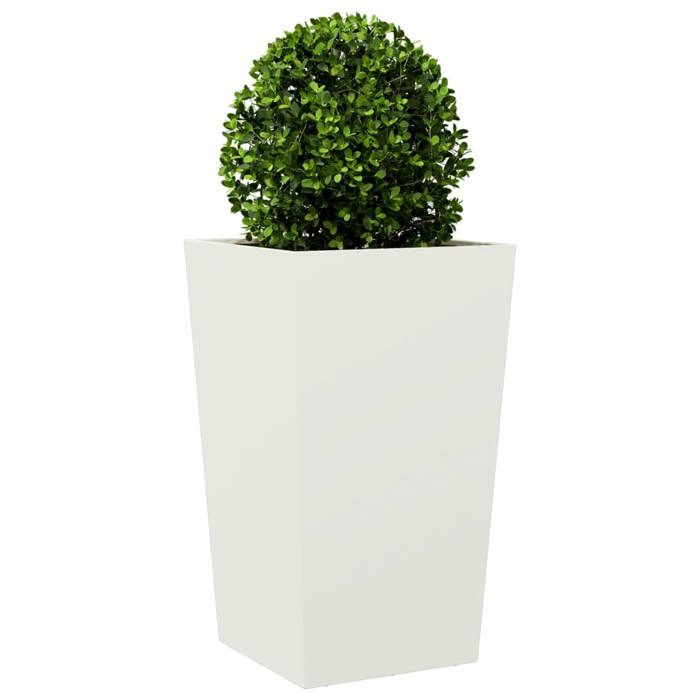 VidaXL Jardinière blanc 45x45x75 cm acier, jardinière d'extérieur, boîte à fleurs, boîte de jardin, jardinière de patio, 851096