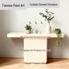 Beige Wabi-Sabi Style Concrete Console Table - Minimalist Entryway Table