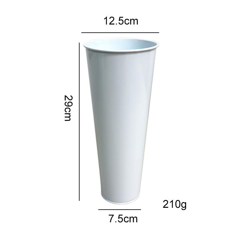 Modern Minimalist Iron Flower Vase 40cm Tall Gray Tabletop Decor Living Room Office Wedding Centerpiece