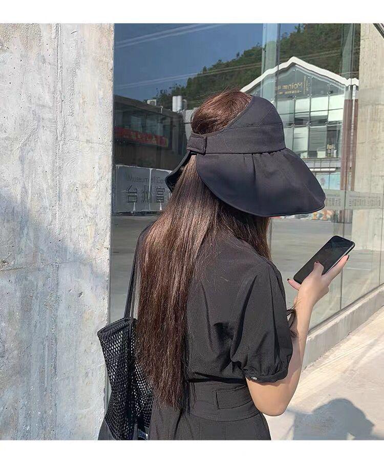 Japanese empty hat women's summer vinyl bucket hat sunshade sunscreen face hat