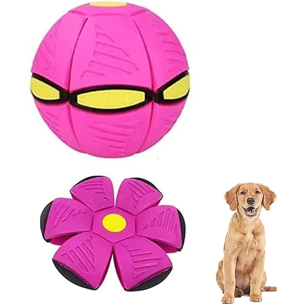 

Indestructible Dog Toys for Aggressive Chewers Heavy Duty Chew Proof Flying Saucer Outdoor Fetch Ball Interactive Training Toy XS рожевий