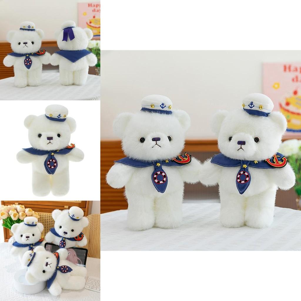 Cute Cartoon Sailor Suit Teddy Bear Plush Doll Children Companion Toy For Kids Gift And Collectors