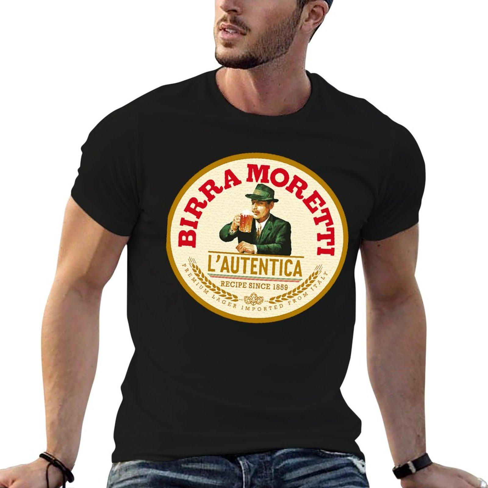 Vintage - Birra Moretti Design T-Shirt Mann T-Shirt Designer-T-Shirts für Mann Grafik-T-Shirts T-Shi M black