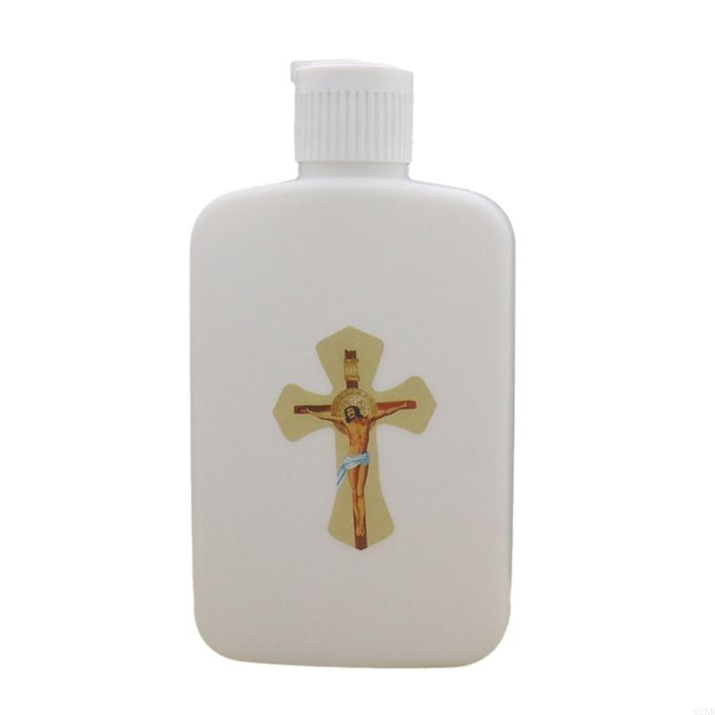 62KD Holy Water Bottle Religious Refillable Holy Water Container Baptisms Lotion Bottle with Screw Lid Catholic Accessories