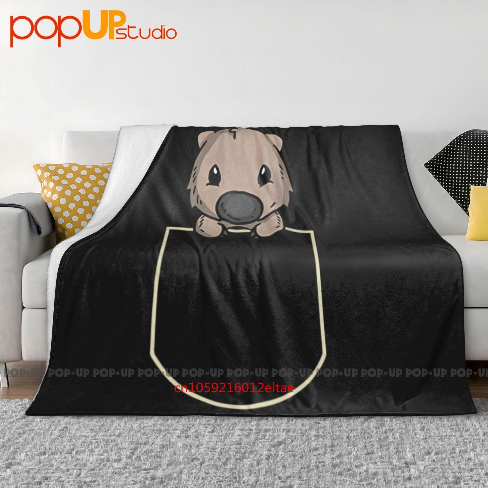 Wombat In The Pocket Gift Wombat Pocket Ultra-Soft Blanket Quilt Winter Sofa Cover Bed Covers Size: 75*100cm, Weight: 230 GSM