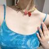 Dopamine Apple Star Beaded Necklace Apple Paradise 2025 New Light Luxury Summer Collarbone Chain For Women