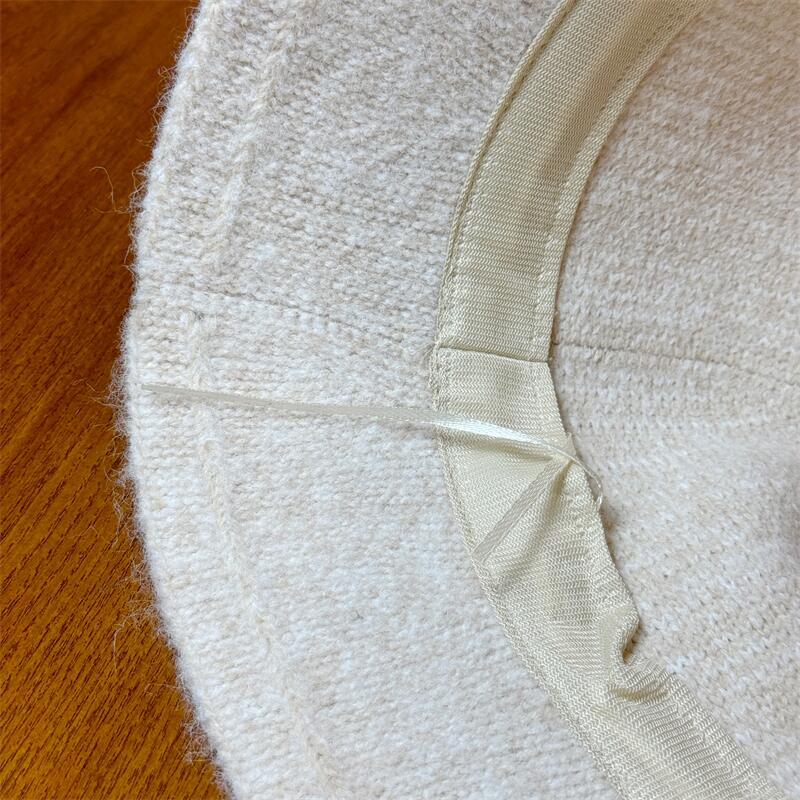 Cozy Wool Bucket Hat with Beige Trim - Lightweight, Cold-Resistant, for Autumn and Winter, Perfect for Casual or Formal Occasions, Winter Headwear