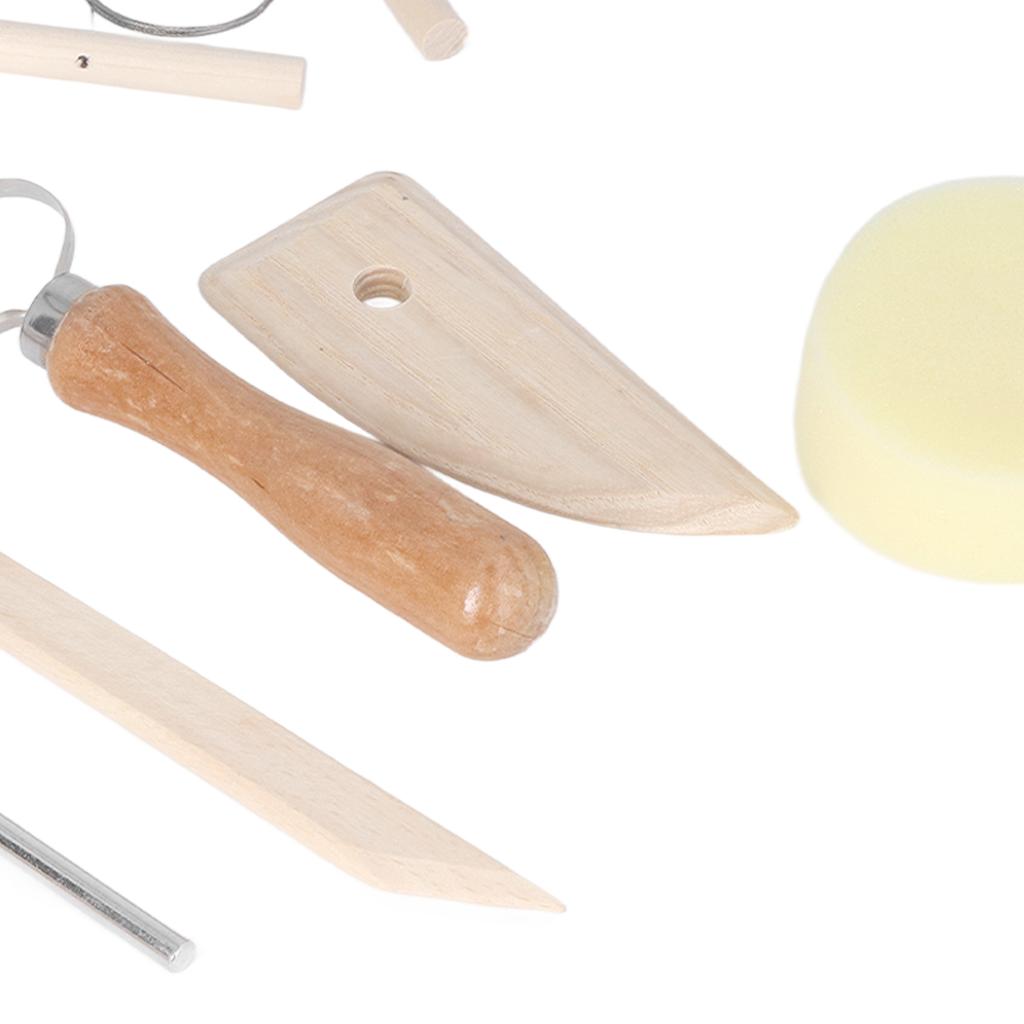 Pottery Tool Kit 8 Piece Double Sided Wooden Handles Pottery Clay Tools for Carving Shaping