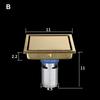 Modern Design Square Brass Floor Drain Brushed Gold Anti-Odor Bathroom Shower Drainer for Hotels
