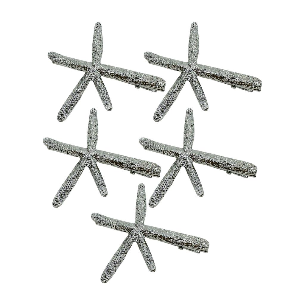 Starfish Geometric Side Spring Metal Bang Hair Clip, Zinc Alloy Snap Barrette for Women and Girls, Straight Curly Hair Fringe