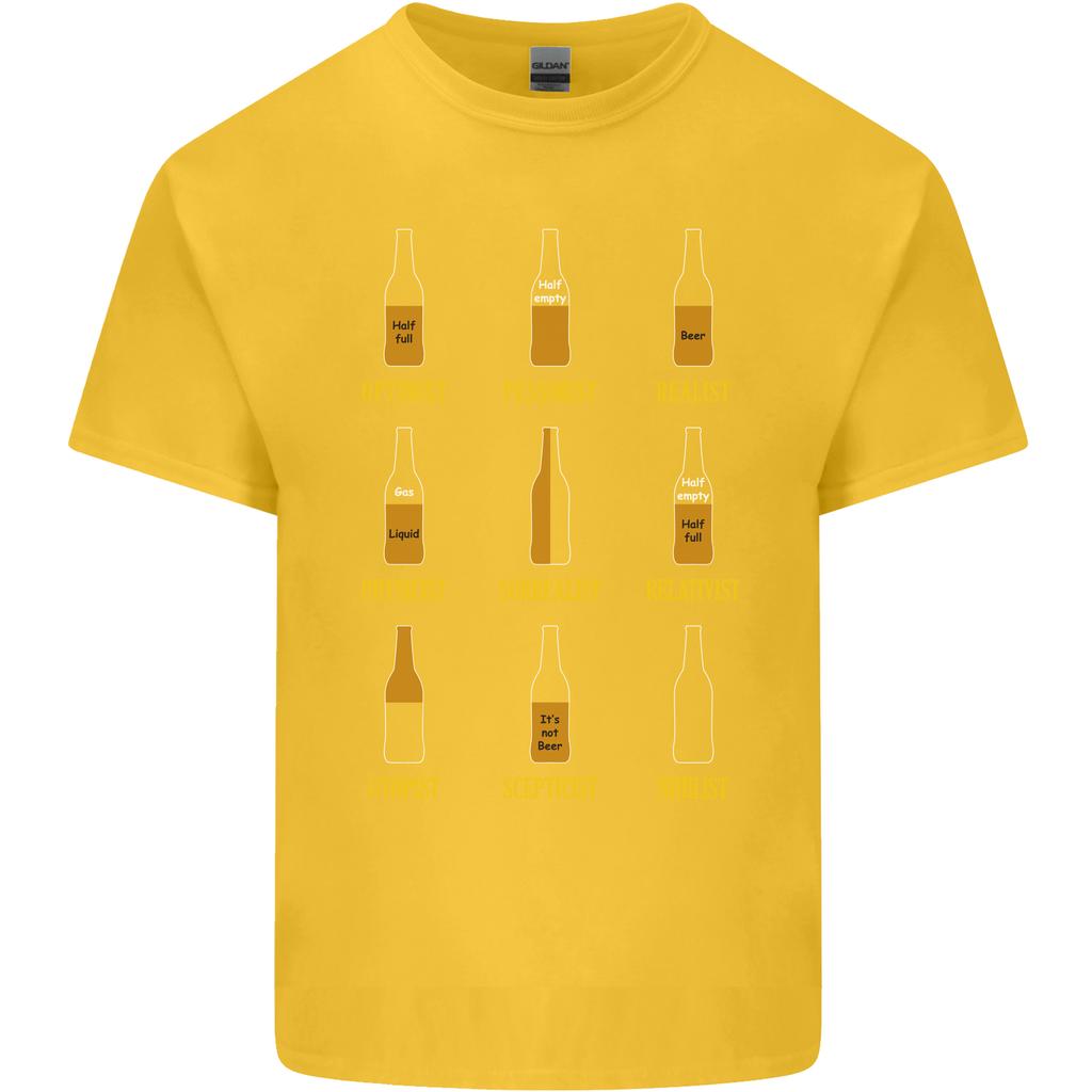 Optimism Pessimism Beer Alcohol Funny Unisexs Light Cotton TShirt