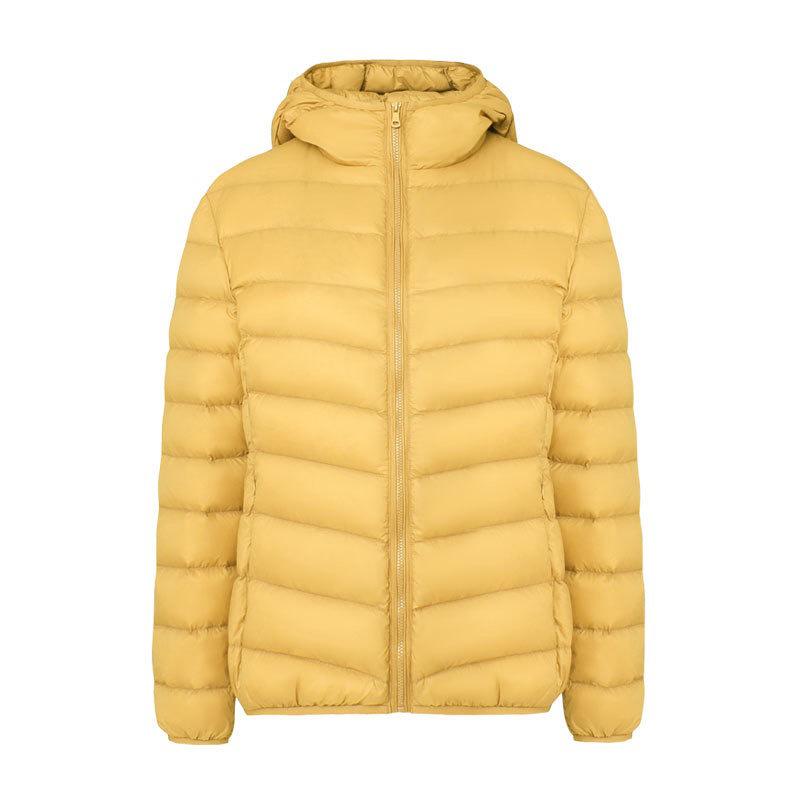 Korean Style Women's Hooded Down Jacket - Lightweight, Warm, Plus Size, Simple and Versatile for Autumn and Winter