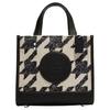 New Dempsey Canvas With Leather Canvas Bag Tote Tote Shopping Bag Handbag Women's Black & Cream CJ623-SVVRW