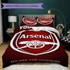 Custom Name Arsenal Pattern Bedding uilt Set uilt Cover Pillowcase Home Decoration Birthday Gift (1*duvet cover+2*pillowcase without core)