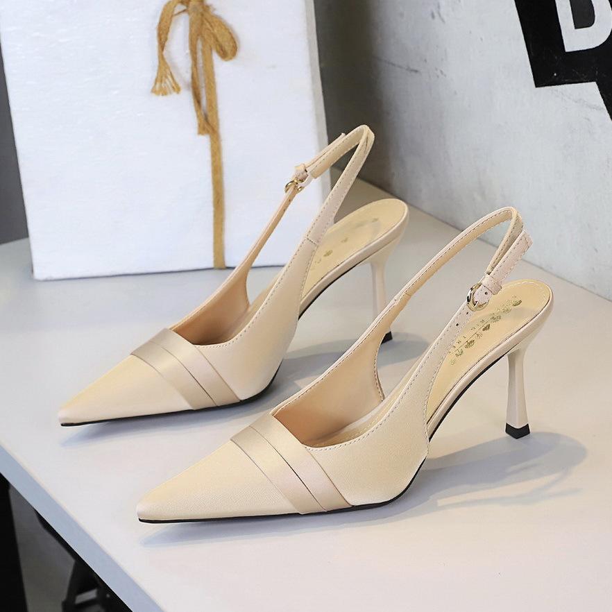 Fashion Sexy Purple Satin High Heels Pumps for Women 2025 Summer Slingbacks Thin Heeled Ladies Shoes Pointed Toe Party Wedding Shoes