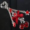 Lovely Cherry Pendent Bowknot Keychain For Women Creative Decors Keyring Lover for Hangbag Y2K Key Holder Bag Charm