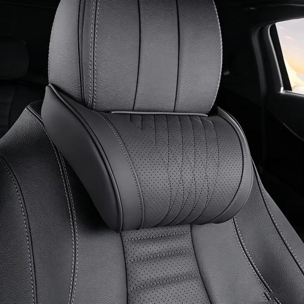 Leather Cover Car Headrest Cushion Memory Foam Auto Cervical Cushion Car Seat Neck Pillow
