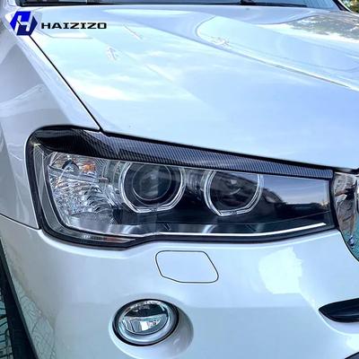 For BMW X3 X4 F25 F26 2014-2017 Car Front Headlight Decoration Lamp Eyebrow Modification Carbon Fiber Accessories External Kit