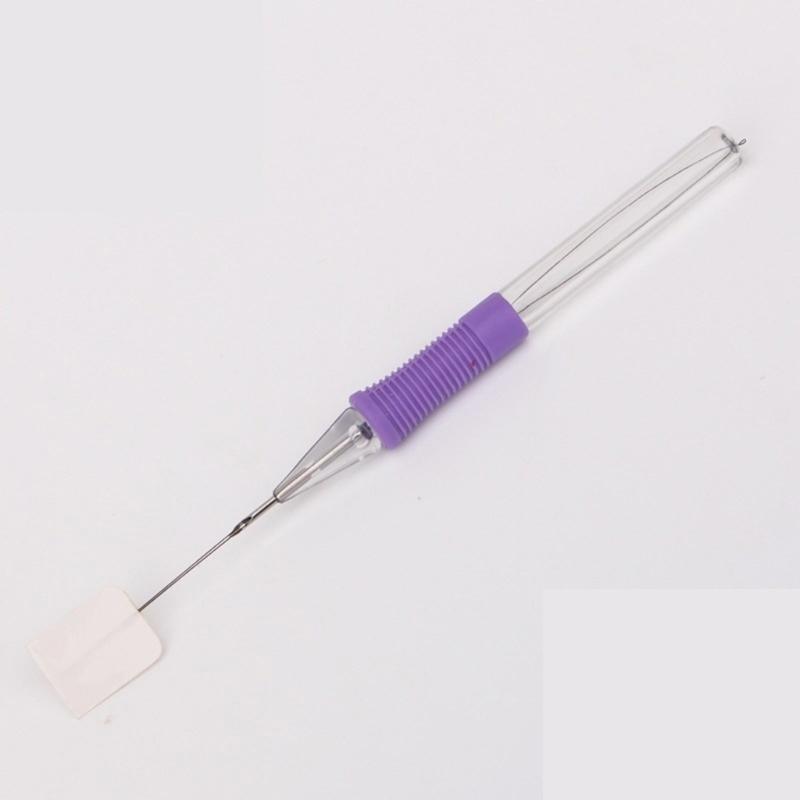 5Pieces Punching Needle Embroidery Pen with Needle Threader Punching Needle Tool ABS Embroidery Pen for Stitching Craft