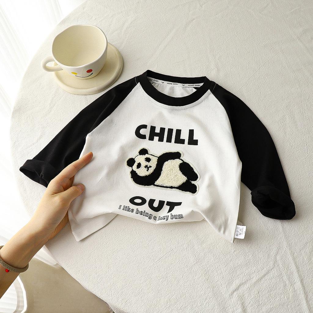 Spring and Autumn Patchwork Top for Children's Clothing Boys' T-shirt Long Sleeve Bottom Shirt for Children