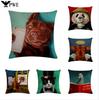 Lovely Animal Oil Painting Pillowcase Flax Cushion Leaning On Household Sofa Adornment Cushion Leaning On Covers