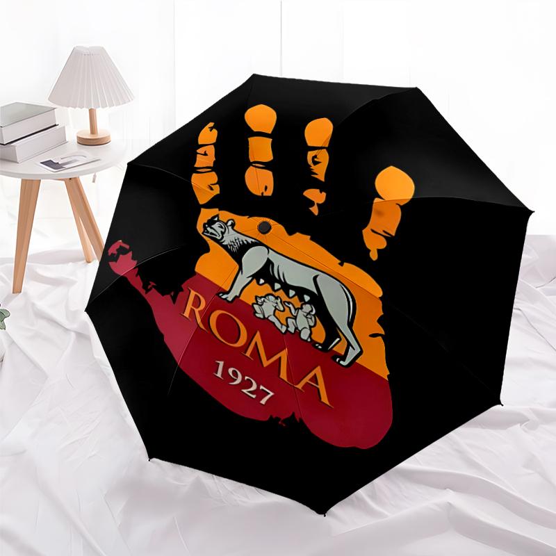 Printed Rome Logo Folding Umbrella,Outdoor,Leisure,And Travel Umbrella,Durable Umbrella Fabric,Birthday And Holiday Gift