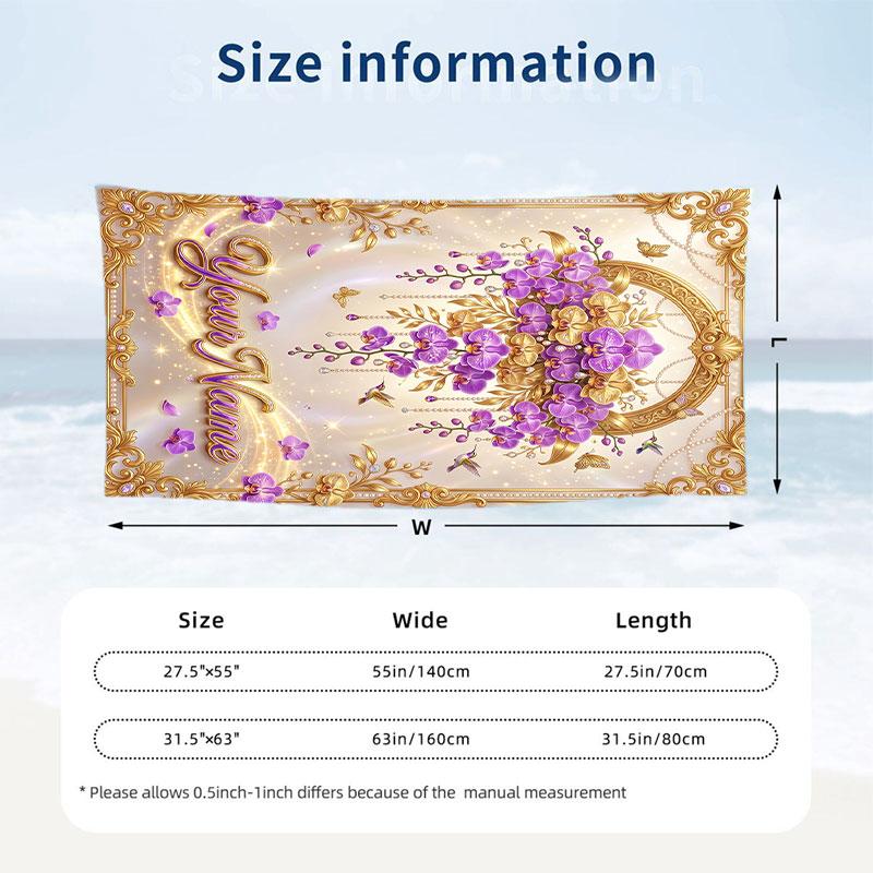 Decorative Artwork Theme Beach Towel Personalized Custom Name & Text Soft Quick Dry Beach Towel for Swimming Travel