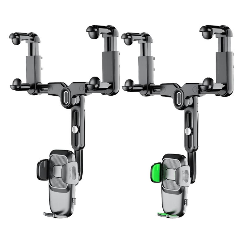 360-degree Rotation-Navigation Mount Mobile Phones Holder Car Adjustable Stand Rearview Mirror Retractable Phone Bracket