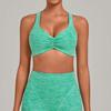 Wrinkled Back Yoga Bra: Brushed Outerwear Sports Bra for Outdoor Running & Fitness