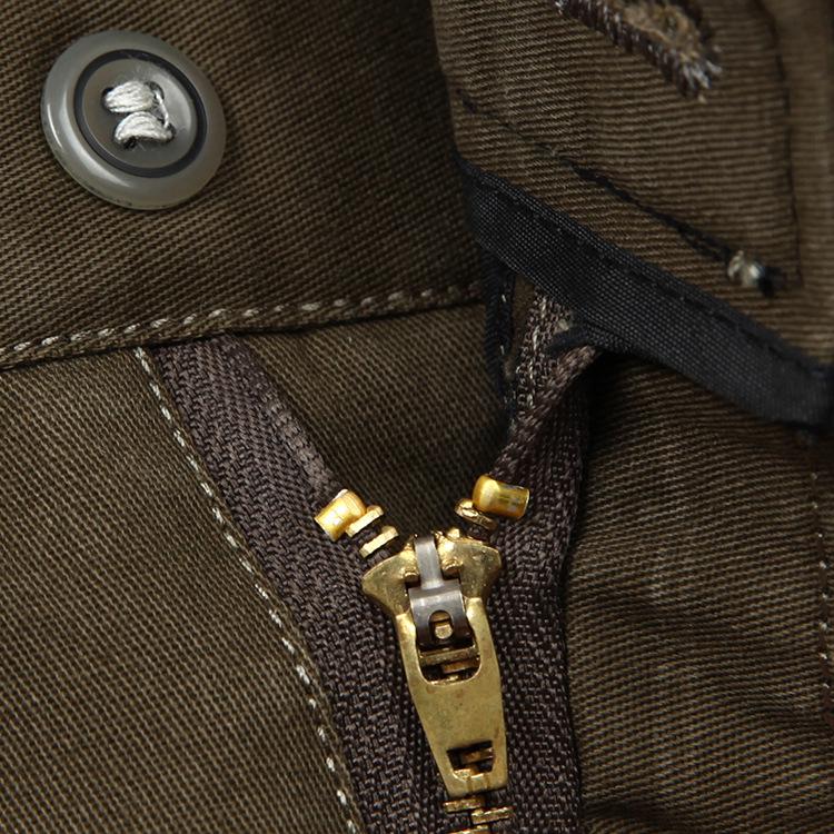 Men's Thick Cotton Casual High-Waisted Straight-Leg Pants for Autumn and Winter