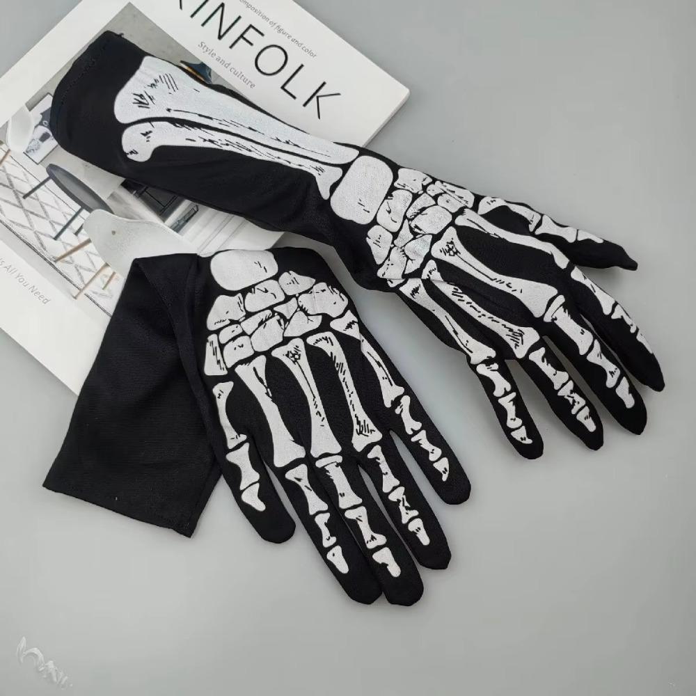 New Halloween Skeleton Gloves Creative Unisex Adult Full Finger Mittens Party Accessories Party Props