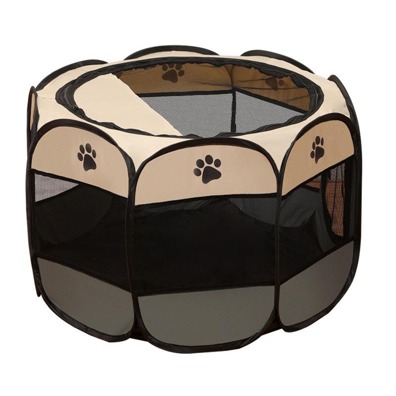 Foldable Pet Tent Durable Grip Cat House Oxford Cloth Octagonal Pet Fence Portable Outdoor Small Dog Cages Cat Fences for All-season Pet Supplies