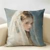 Retro Cute Wedding Girl Cushion Cover Natural Linen Organic Fabric DoubleSided Printing Room Sofa Decor Pillow Case