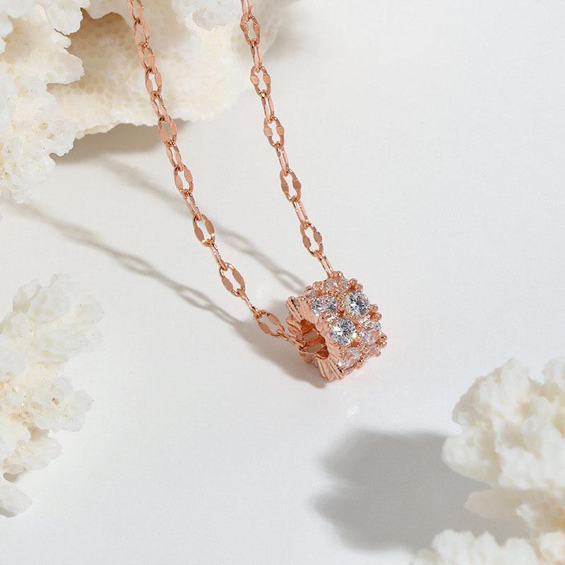 Transfer Bead Pendant Collarbone Chain The Same Japanese And Korean Version Of Cold Wind Simple Full Diamond Small Waist Necklace