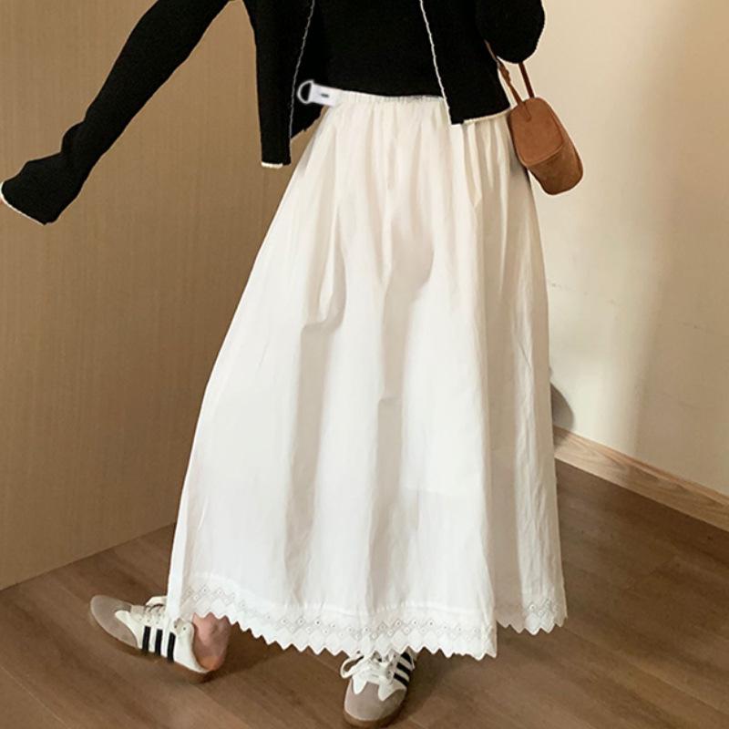 Maternity Lace Spliced Long Skirt - 2026 Spring/Summer Collection M