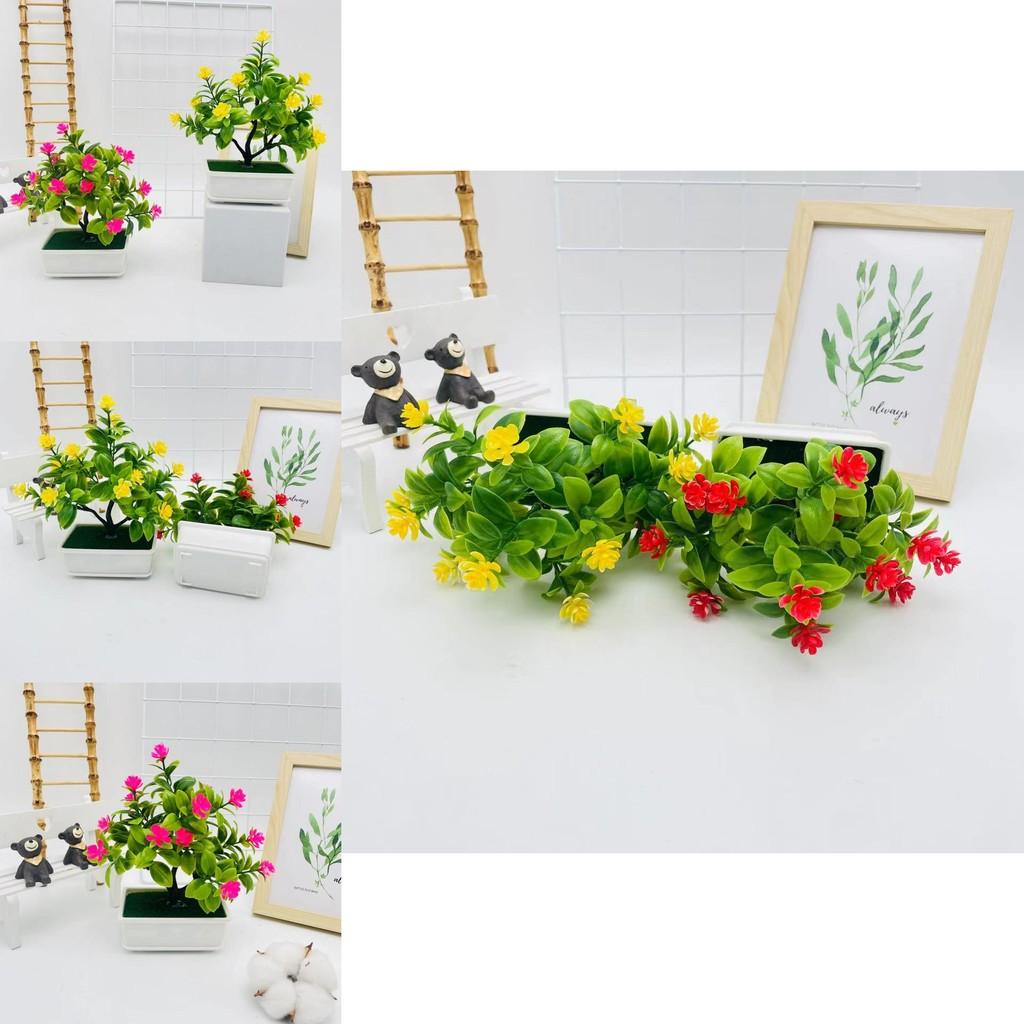 Plastic Faux Camellia Sasanqua Tree Miniature Ornament For Home Decor And Photography Props