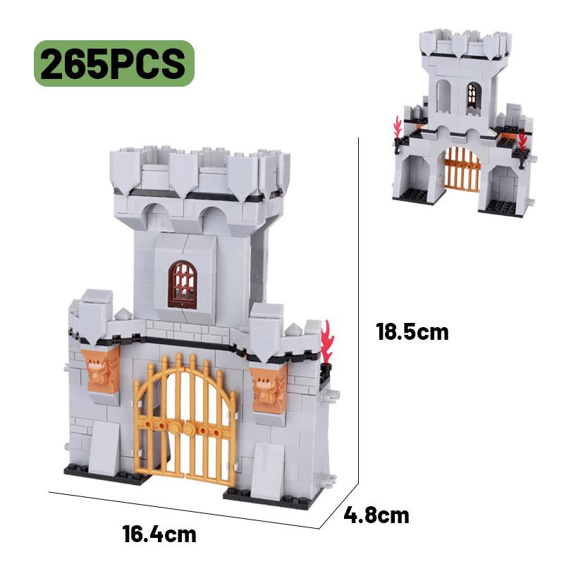 MOC Castelo Medieval Burg Conjunto de Blocos de Construção Furgão Prisional Fogueira Muralha Antiga Forno de Pão Estábulo Igreja Brinquedos de Blocos DIY Presente para Meninos