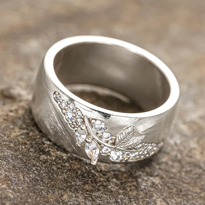 Luxury Leaf Vine Ring for Women Gold Color Exquisite Wedding Inlaid Shiny Cubic Zirconia Fashion Party Jewelry for Gift