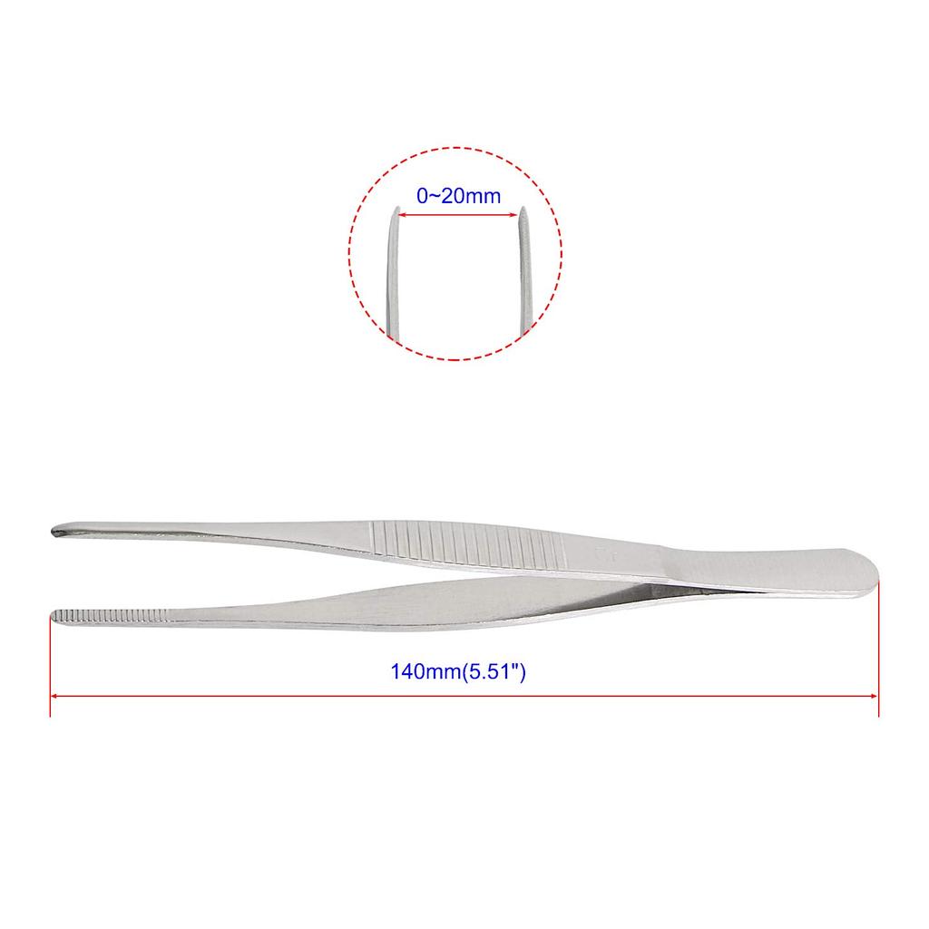 Stainless Steel Straight Blunt Tweezers with Precision Horizontal Serrated for and Other Auxiliary 2 Pieces Aoje-Link Tips, Repairs, BBQs, Tools,