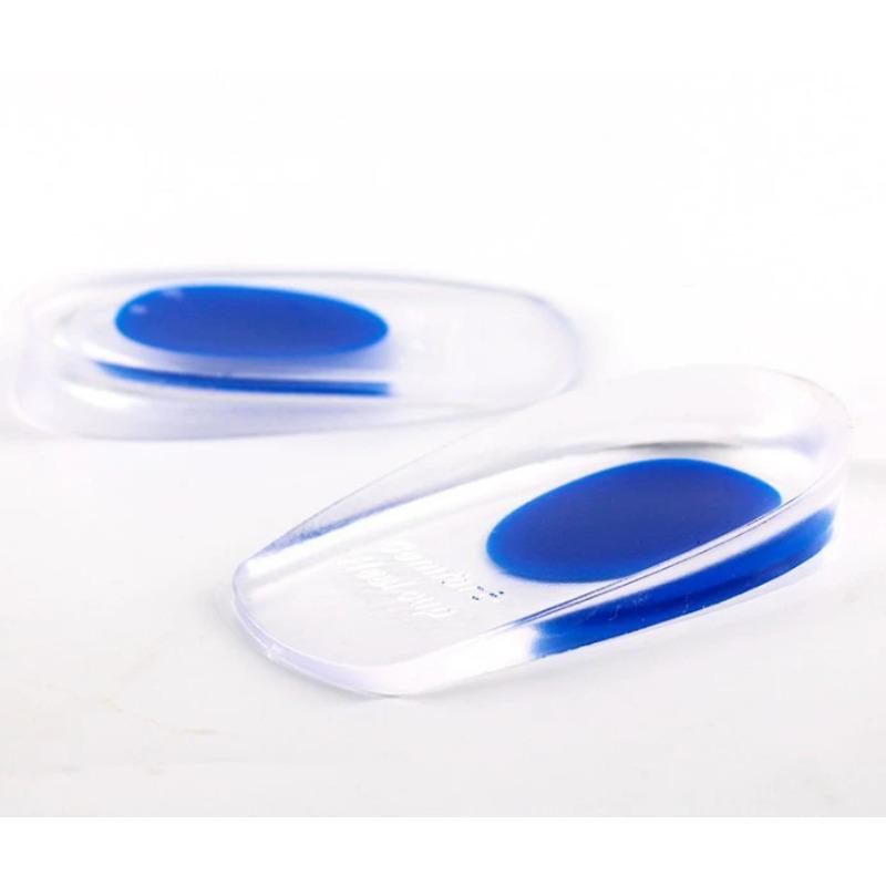 Men Women Blue Silicon Gel Heel Cushion Insoles Soles Relieve Foot Pain Protectors Spur Support Shoe Pad High Heel Inserts