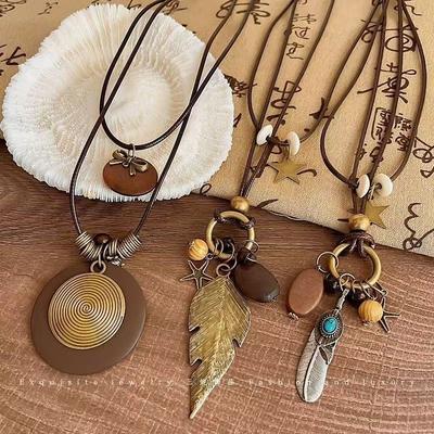 Geometric Pendant Necklace With Large And Small Squares