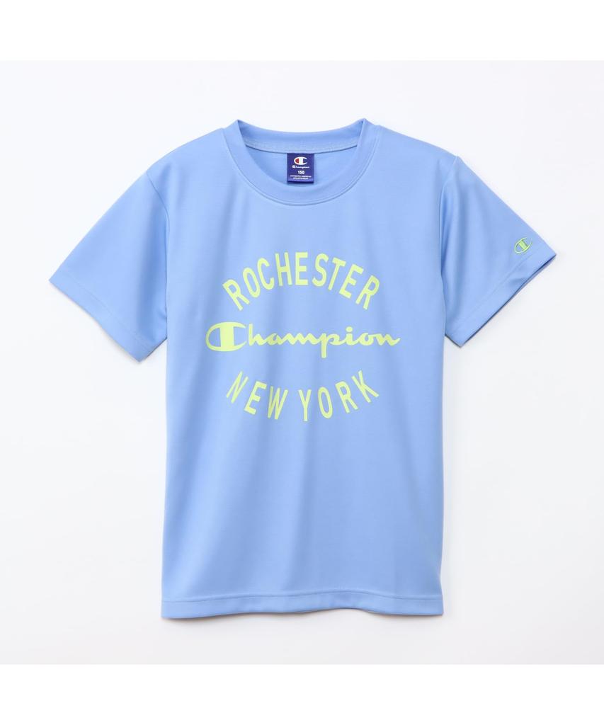 Champion Short Sleeve Crew Neck Tracksuit Set with Graphic Logo Basic Sport and Pale Kids' (2-Piece Set) Quick-Drying Print, T-Shirt Shorts, Blue,