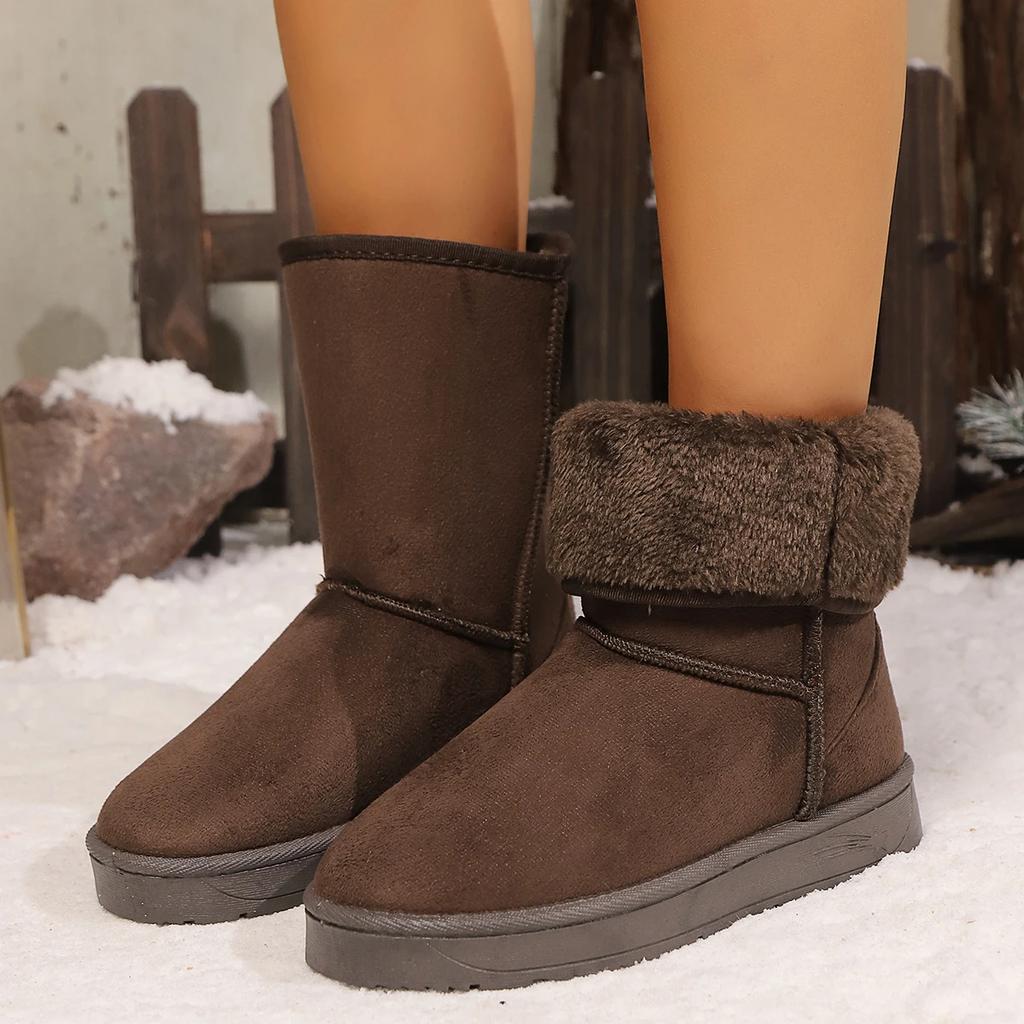 Fashion New Thick-soled Non-slip Warm Snow Boots Winter Round Head Suede Sexy Comfortable Casual Walking Boots for Women