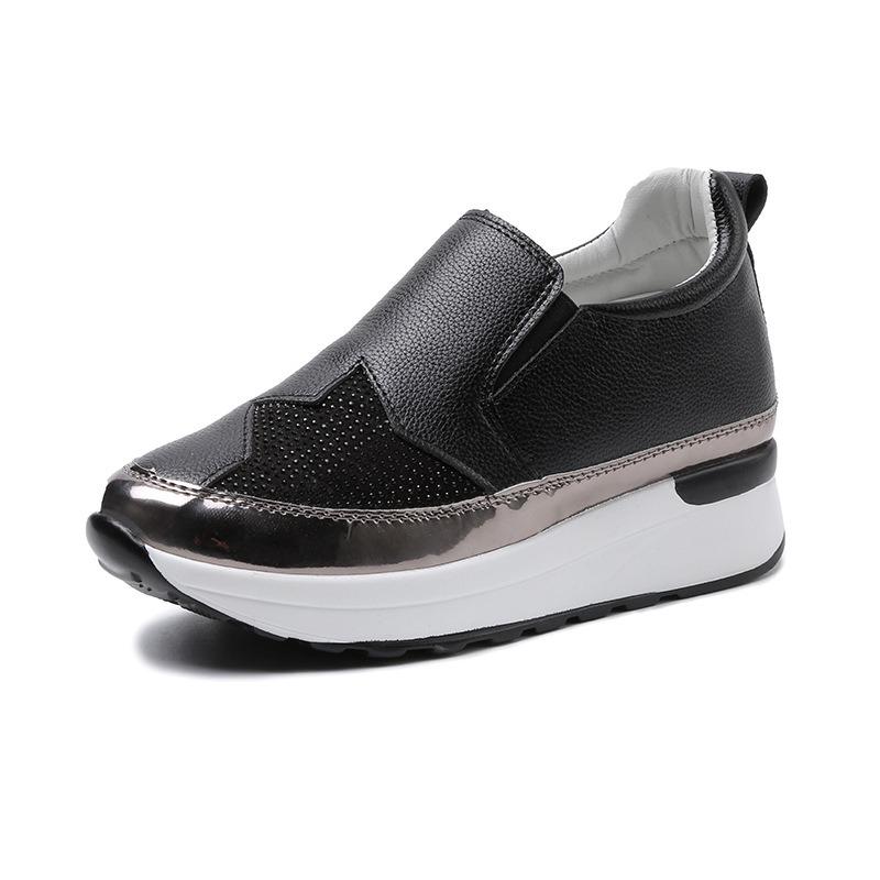 Spring and autumn muffin bottom fashion casual loafer single shoes women's rhinestone platform lazy sneakers