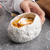Irregular Rock Texture Ceramic Bowl Dessert Bowl Thick Soup Bowls Steamed Egg Bowls Molecular Cuisine Specialty Tableware