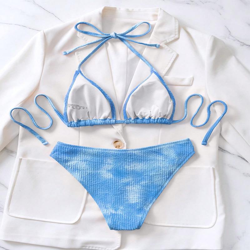 European & American Sexy Halter Tie-Up Bikini - Women's Two-Piece Swimsuit for Beach & Hot Spring