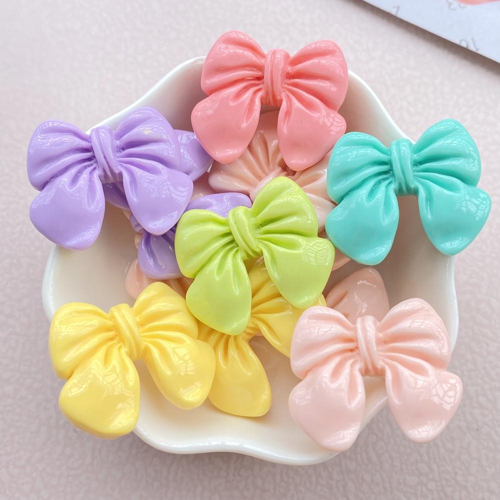 

10PCS New Models Colorful Cartoon Bow Flowers Series Resin Scrapbook DIY Jewelry Hairpin Headrope Decoration Crafts